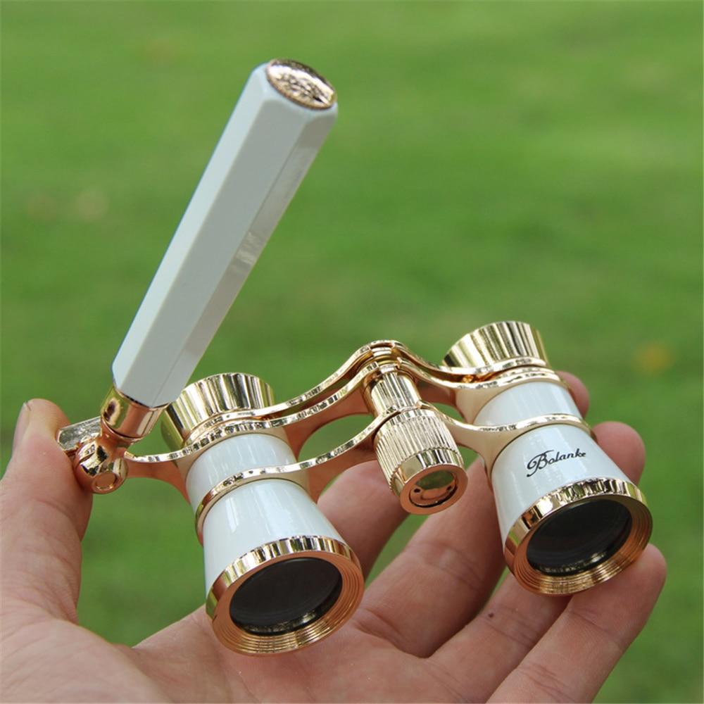 Horse Racing Opera Theater 3X25 Glasses Binocular Telescope with Handle/Accessory Kit Women Elegant Fashion Telescope