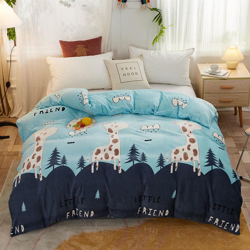 1pc Winter Flannel Duvet Cover, Skin-friendly and Warm, Student Dormitory Single Double Short Fleece Thick Quilt Cover Twin Queen King Size