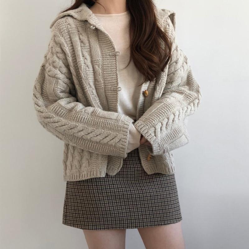 Trendy Cardigan Sweater Coat Women Loose Wild Long-sleeved Shirt Sweater Sweater