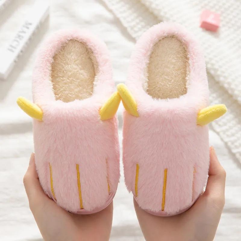 Cotton Slippers Boys and Girls Kids Cotton Slippers Non-slip Flat Shoes Big Children's Slippers Winter