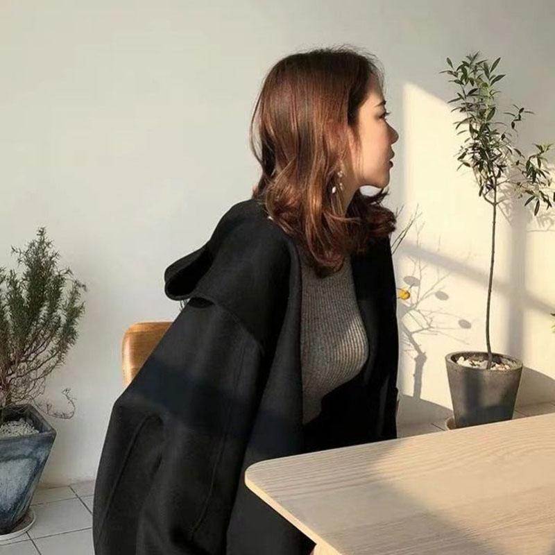 Double-sided Autumn and Winter All-match Woolen Coat French Cloak Woolen Coat Female Student Jacket