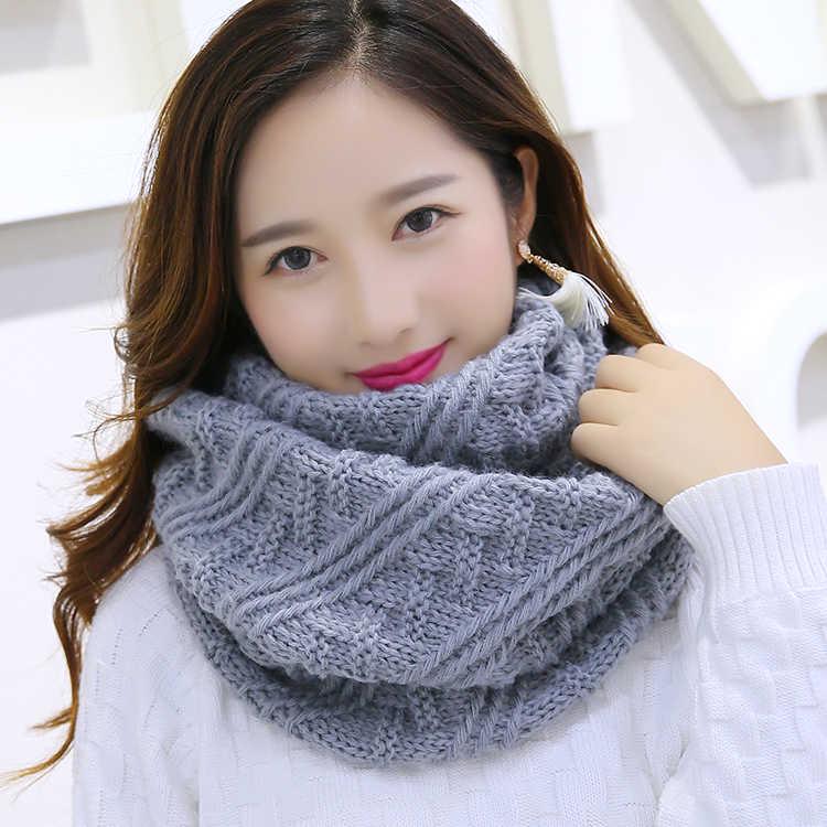 Warm Accessories Women Men Infinity Shawl Knitted Neck Warmer Scarf