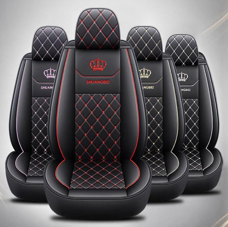 Crown Leather Car Seat Cushion Universal Seat Cushion Winter Warm and Comfortable Mat for Car Truck SUV RV