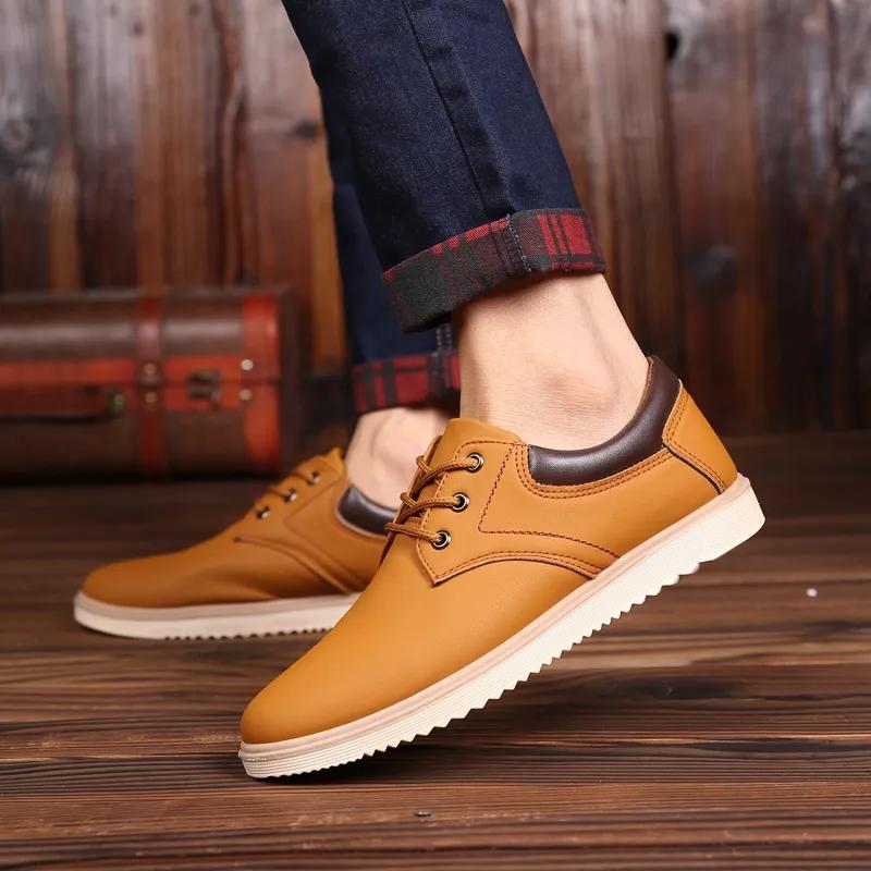 Men's Leather Shoes Casual Shoes Trend Sneakers All Match Non-slip Breathable Sneakers High Quality Sports Shoes