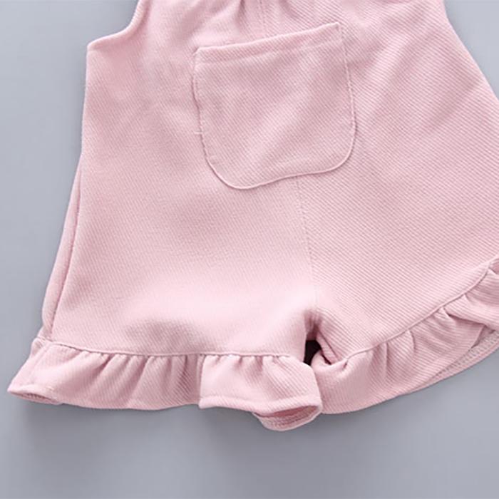 Girls' Summer Wear Korean Girls' Two Piece Set of Children's Clothing Short Sleeve Suit 0-1-2-3 Years Old Children's Clothing