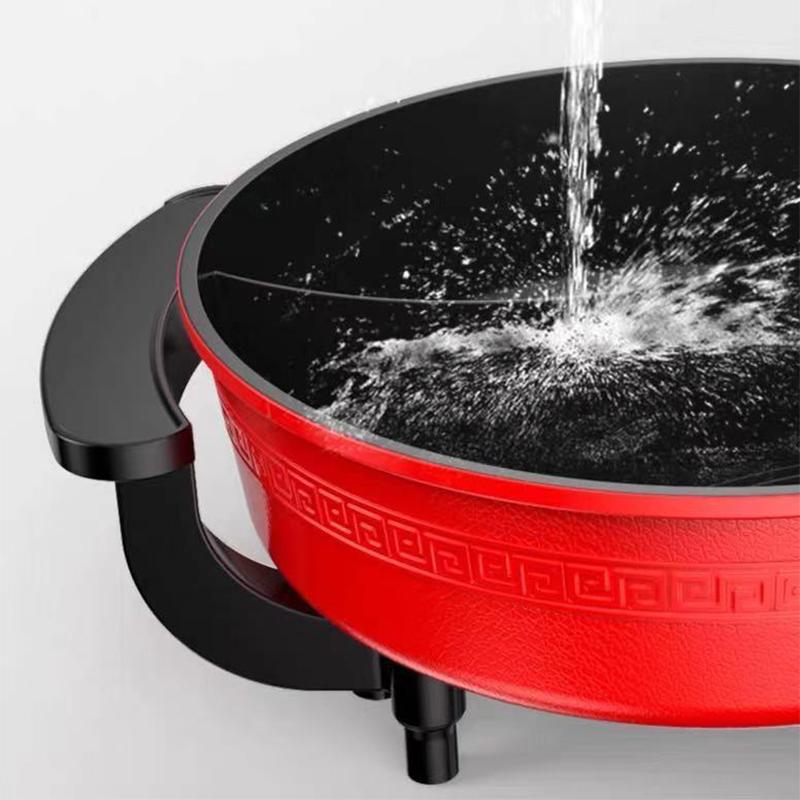 Household Multi-function Electric Pot Mandarin Barbecue Steaming Cooking and Frying All-in-one Pot Dormitory Smoke-free Non-stick Pan