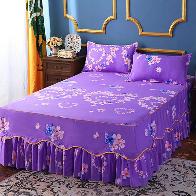 Bedroom Household Single-piece Sanding Bed Skirt Korean Version of One-piece Bed Skirt Bed Cover Simmons Protective Cover Can Not Afford The Ball