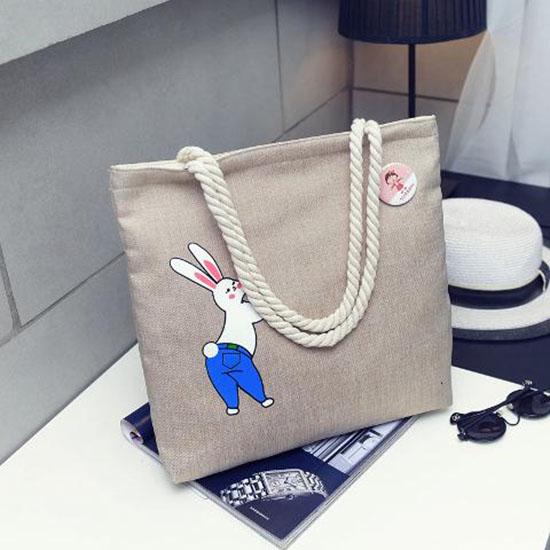 Canvas Bag Female Student Large Capacity Simplified Sen Department Korean Chic Linen Handbag