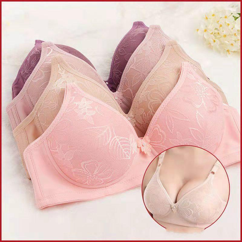 Large Size Thin Skin-friendly Bra Three-breasted Women's Underwear Without Steel Ring Comfortably Gathered