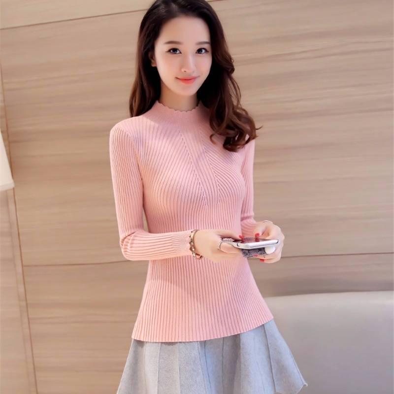 Knitted Sweater Women Slim Pullover Tops Casual Jumpers Winter Thin Sweaters Pull Femme Autumn