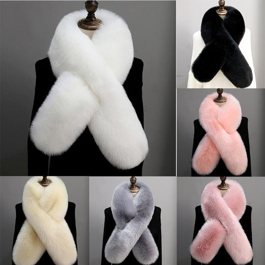 Scarfs for Women Fashionable Wool Scarf Artificial Pashmina Imitation Fur Grass Winter Warm Scarves