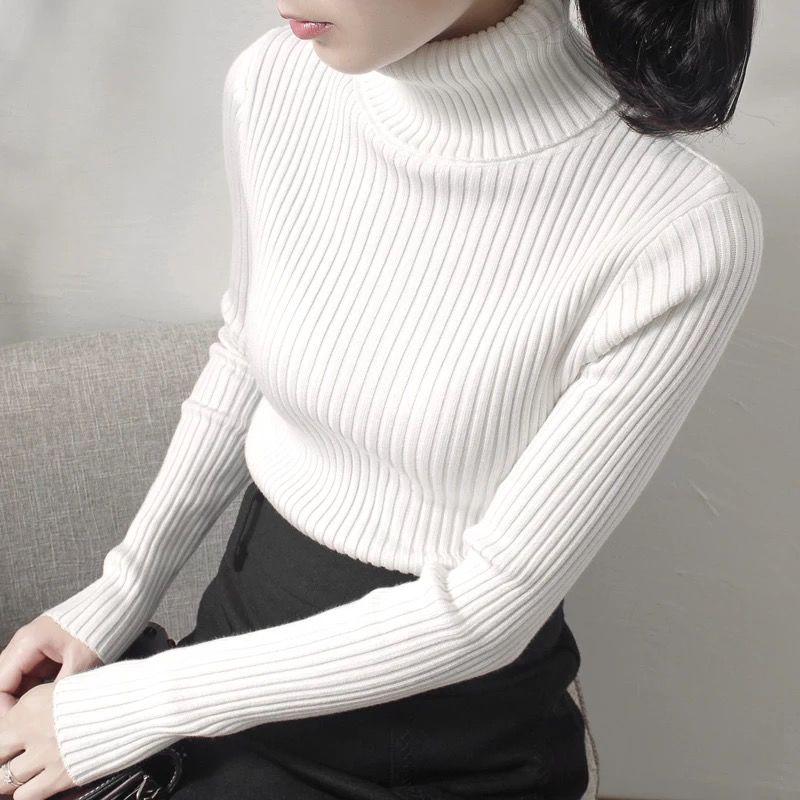 Wild Long Sleeve High Collar Sweater Knitting Sweater Women's Autumn and Winter Bottoming Shirt