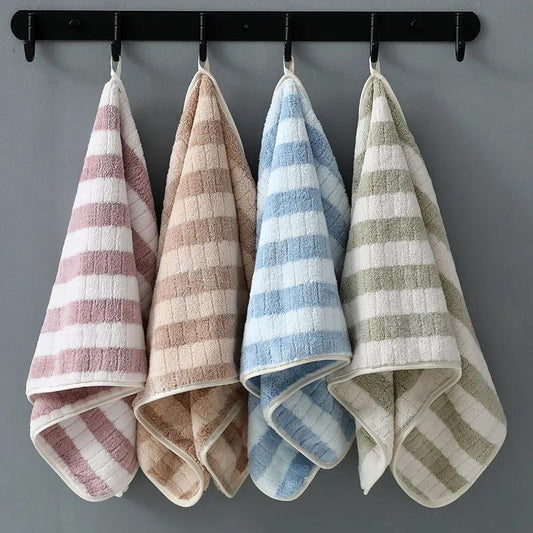 2pcs Pure Cotton Towel Household Men and Women Wash Face Bath Towel Thickened Quick-drying Water-absorbing Soft Towel