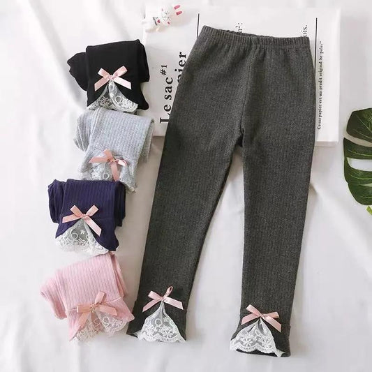 4 To 8 Years Spring Autum Cute Girl Trousers High Quality Cotton Girls' Leggings Soft Knitted Pants for Children's Legging