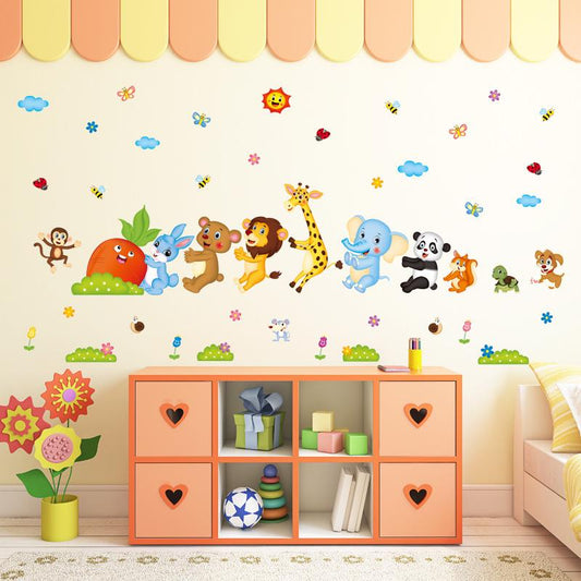 Cartoon pull radish wall sticker kindergarten classroom living room bedroom decoration sticker