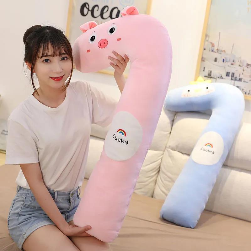 Soft Plush Strip Pillow Children's Lovely Sleeping Artifact Side Sleeping Clip Leg Bed Back Cushion with Pillow Removable and Washable