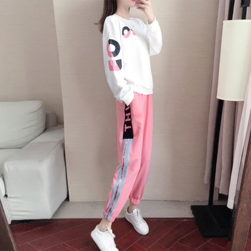 Fashion Sports and Leisure Suits Women's Features Loose and Thin Fashion Trend Western Style Two-piece Women's Spring and Autumn Tide Brand