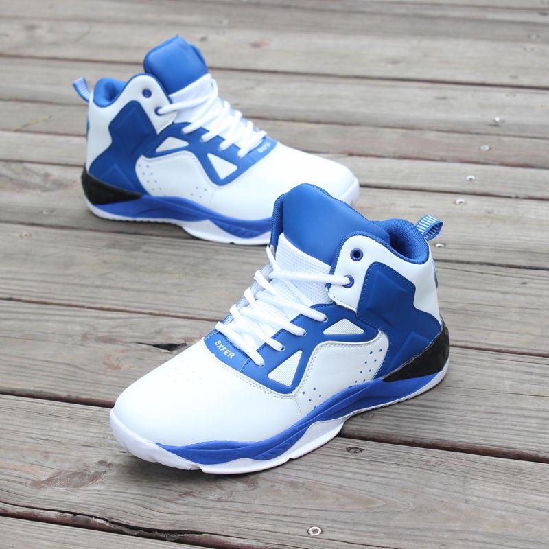 Size 39-44 Men Leather Sneakers Shockproof Breathable Deodorant Running Basketball Shoes Boys Non-slip Wear-resistant Skate Shoes