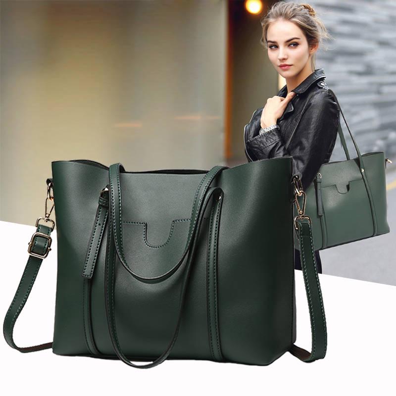 Cowhide Handbags Portable Large-capacity Simple and Versatile Shoulder Bag Messenger Fashionable Leather Tote Bag Tide