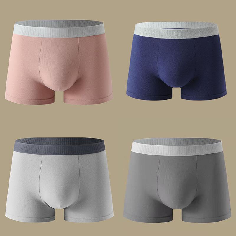 Men Underwear Cotton Boxershorts Graphene Antibacterial Boxers Mid Waist Solid Color Male Panties Breathable Boxers