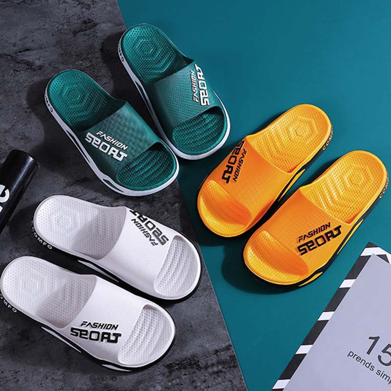 Summer Korean Style Slippers Men's Personality Trend Outer Wear Home Bathroom Non-slip Thick Bottom Wear-resistant Men's Sandals and Slippers