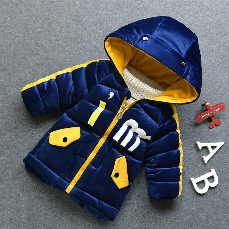 Boy's New Gold Velvet Jacket Thickening Velvet New Autumn Winter Children's Baby Jacket