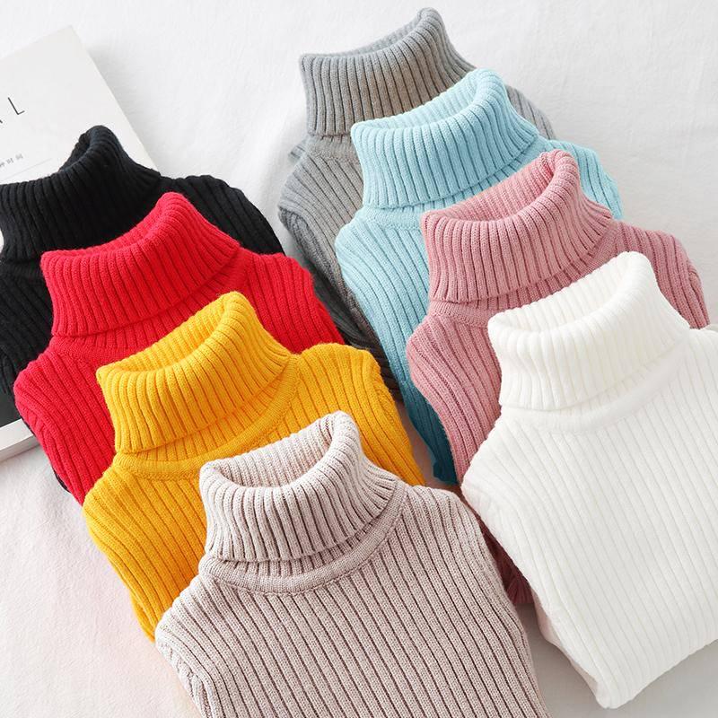 Kid's Fitted Ribbed Sweater Baby Boys Girls Sweater Children Clothes Girl Knitted Pullover