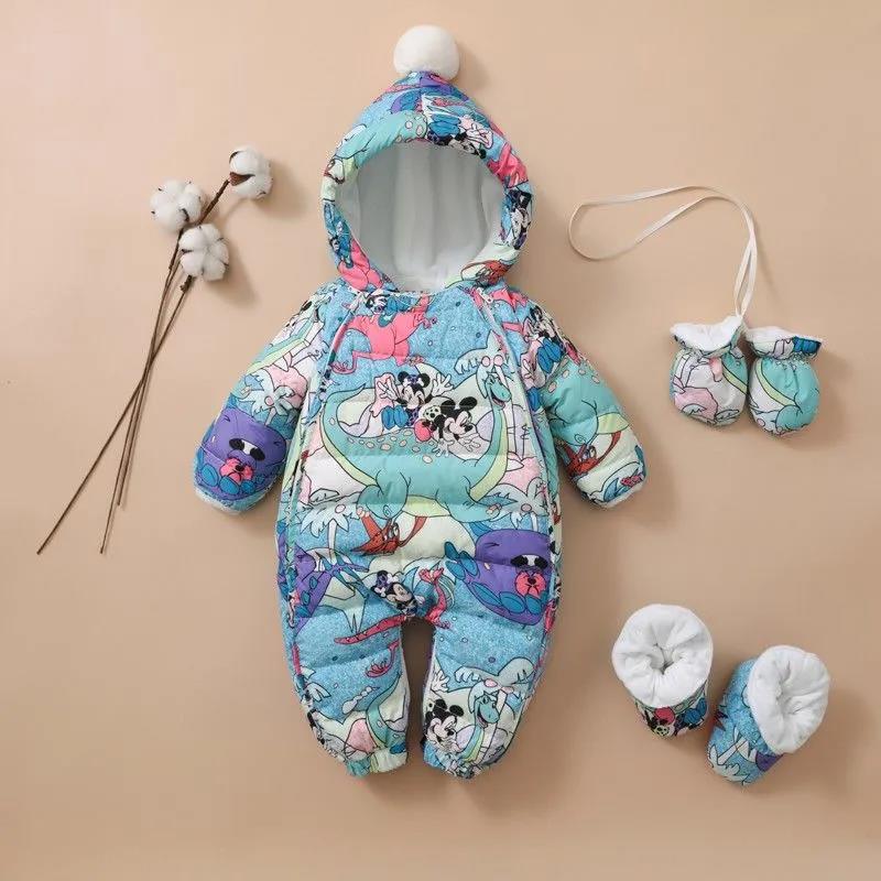 Baby Down Jacket One-piece Clothes for Boys and Girls Going Out One-piece Clothes for Infants In Winter Thickened Hugging Clothes 0-1 Years Old