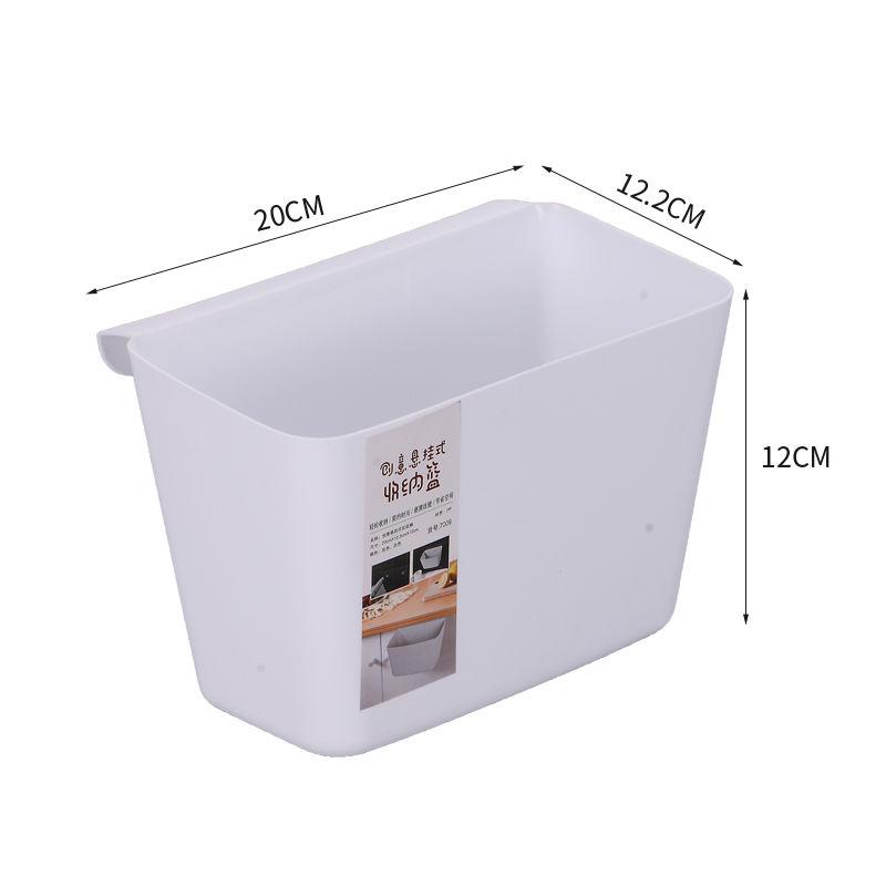 Kitchen Household Wall-mounted Plastic Trash Can Toiletries Storage Bucket Cabinet Door Hanging Bucket Desktop Sundries Storage Box