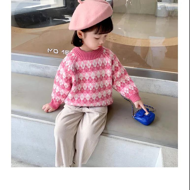 Girls' Autumn and Winter Clothes, Children's Sweater Pullovers, Small and Medium-sized Children's Foreign-style Sweaters, Baby Long-sleeved Tops