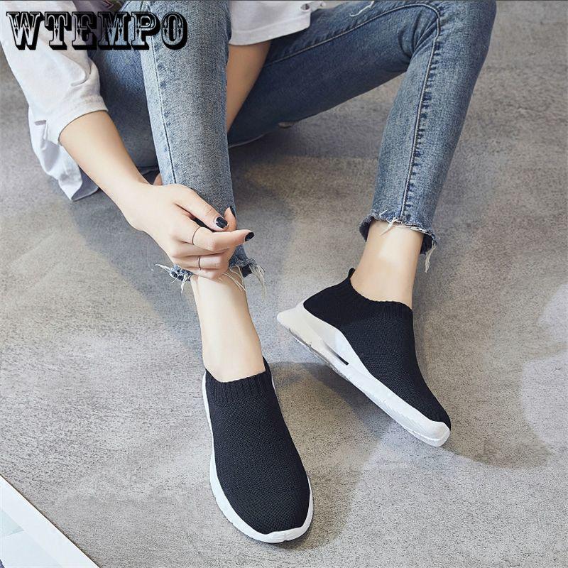 Socks Shoes Women's Casual Platform Women's Shoes 2019 New Flat Bottom Sports Shoes