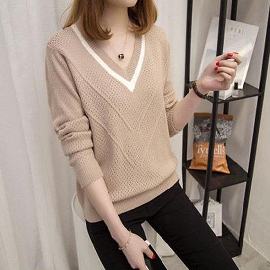 Casual Women Knitted Sweater Pullovers Full Sleeve Ladies Fashion Sweaters Female Winter and Autumn