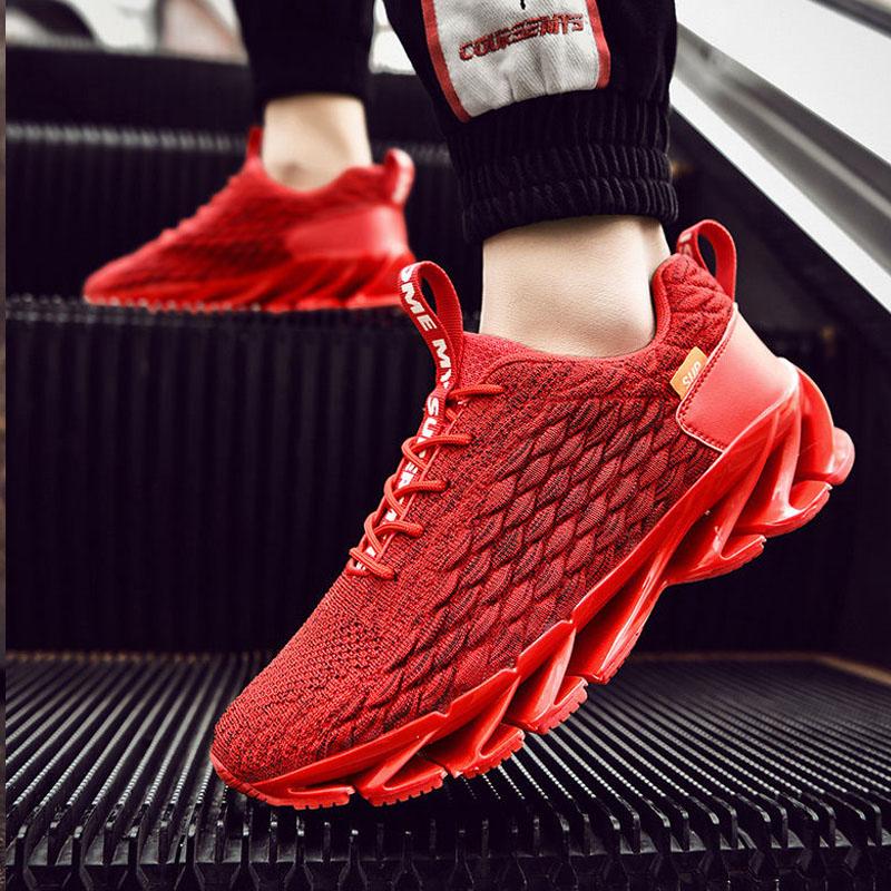 Fish Scale Blade Large Size Men's Shoes Running Shoes Gym Flying Mesh Sports Shoes