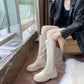 Women's Summer Boots Thin Section High-tube Thick-soled Boots White Over The Knee Knight Boots Leather Boots