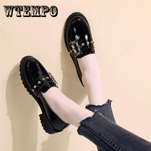 Women Leather Shoes High Platform Slingbacks Pumps Fashion Thick Bottom Rivets  Casual Shoes Woman