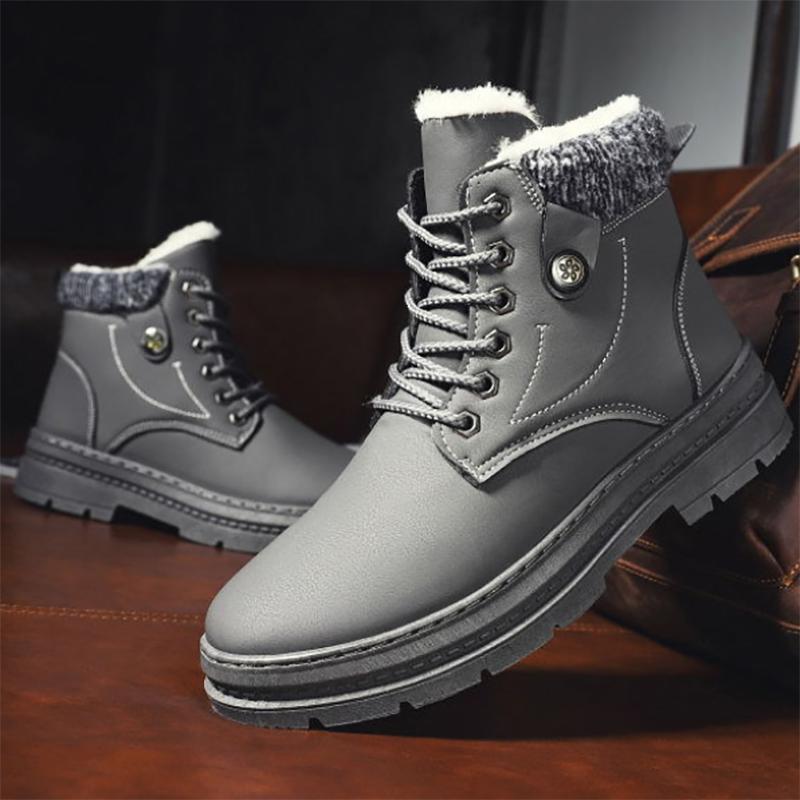 Winter Snow Boots Plus Velvet Padded Men's Martin Boots Warm High-top Cotton Shoes