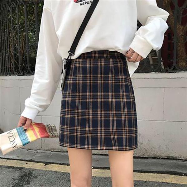 Sweet Girls  Pleated Skirt  High Waist Plaid A-Line Flare Skater Short Skirt Uniforms Cosplay School