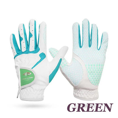 Golf Gloves Women's Hands 2 Colors Optional Microfiber Cloth Soft Non-slip Silicone Wear-resistant Breathable Gloves