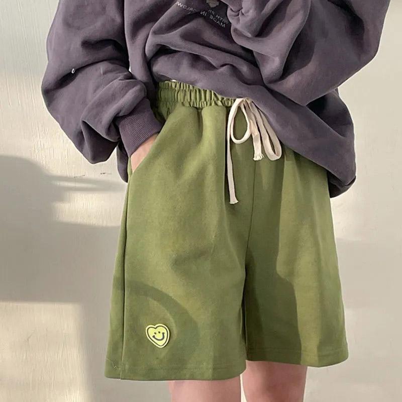 Women's Summer Shorts Loose All-match Casual Straight Five-point Pants Student Korean Version High Waist Slim Sports Pants