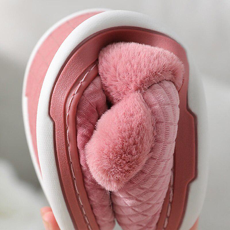 Indoor Slippers for Men Winter Velvet Man Slippers Warm Short Plush Slippers Non-slip Bedroom Slippers Home Couple Soft Shoes