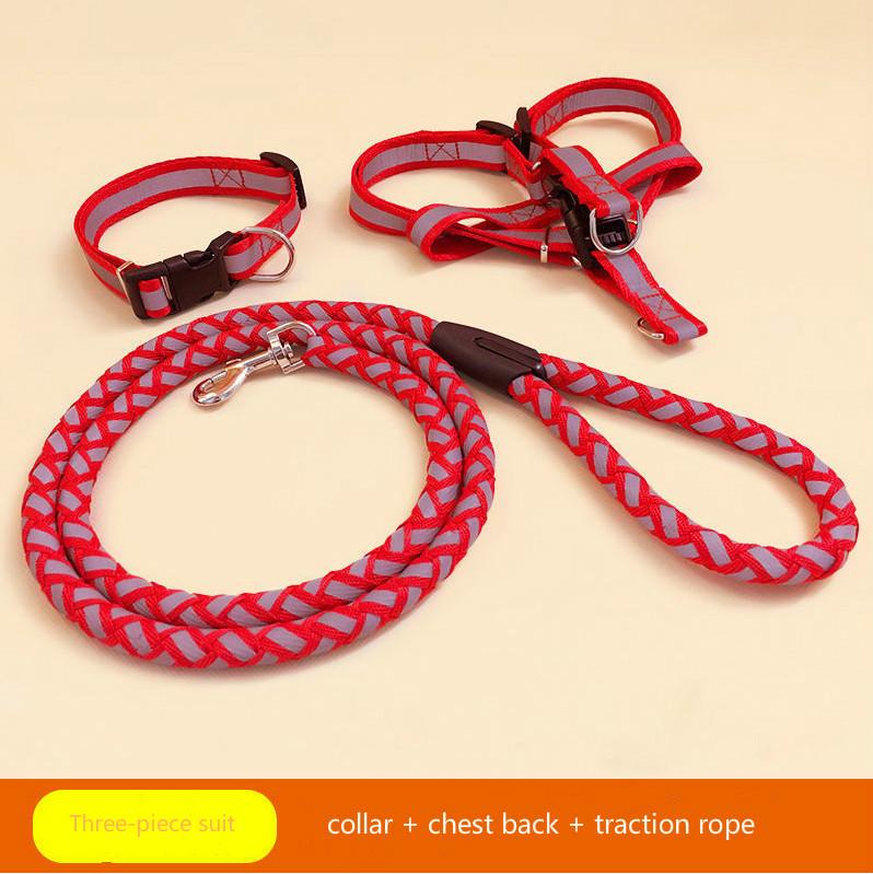 Reflective Dog Traction Rope Large, Medium and Small Dogs Dog Leash Rope Dog Walking Rope Collar Collar Chest Harness Puppy Supplies