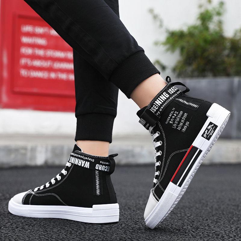 Trend shoes casual breathable high-top shoes men's large size shoes canvas shoes men