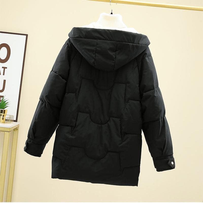 Winter Loose Padded Cotton-padded Jacket Women's Mid-length Hooded Jacket