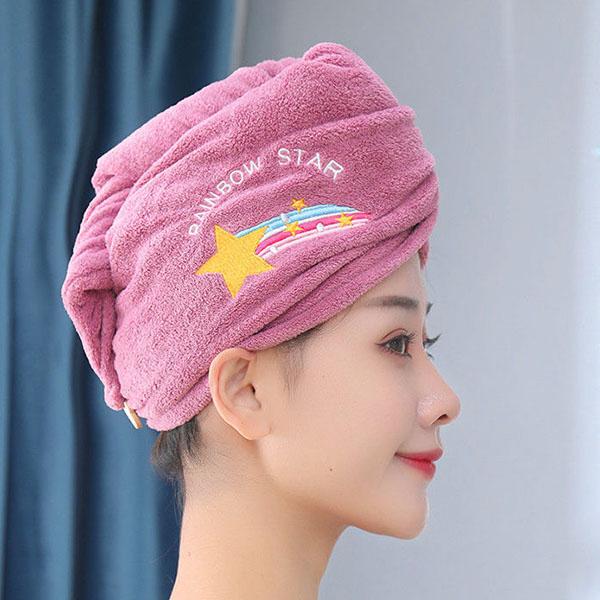 1pcs Women's Winter Dry Hair Cap Super Absorbent Shower Cap Hair Washing Quick Drying Embroidered Towel Female Thickened Hair Towel