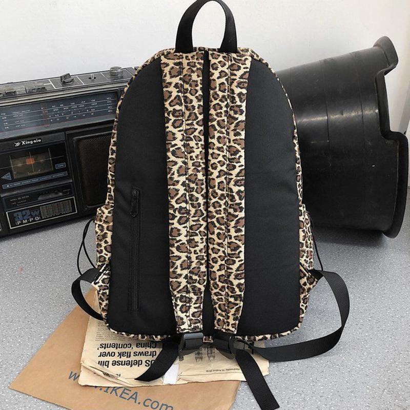 Leopard Zebra Print Unisex High-capacity Multi-layer Canvas Backpack Travel Shopping Student Schoolbag Casual Simple