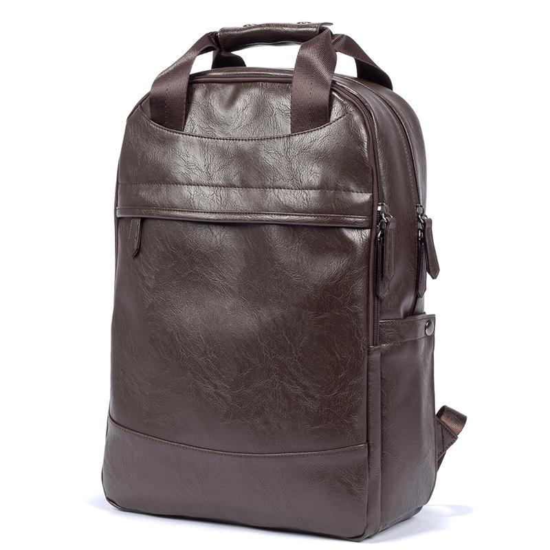 Leather Backpack Men's Casual Backpack & Travel Bags Western College Bookbag Laptop Computer Bag