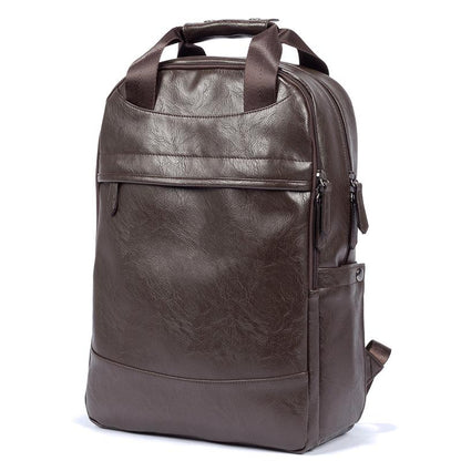 Leather Backpack Men's Casual Backpack & Travel Bags Western College Bookbag Laptop Computer Bag