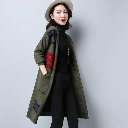 Cardigan Women Long Sleeve Female Elegant Pocket Knitted Outerwear Sweater High Quality