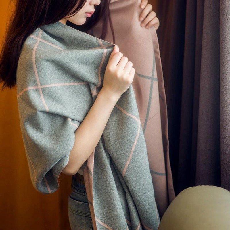 Scarf Women Winter All-match Thickened Air-conditioned Room To Keep Warm Super Large Imitation Cashmere Shawl Dual-use Double-sided