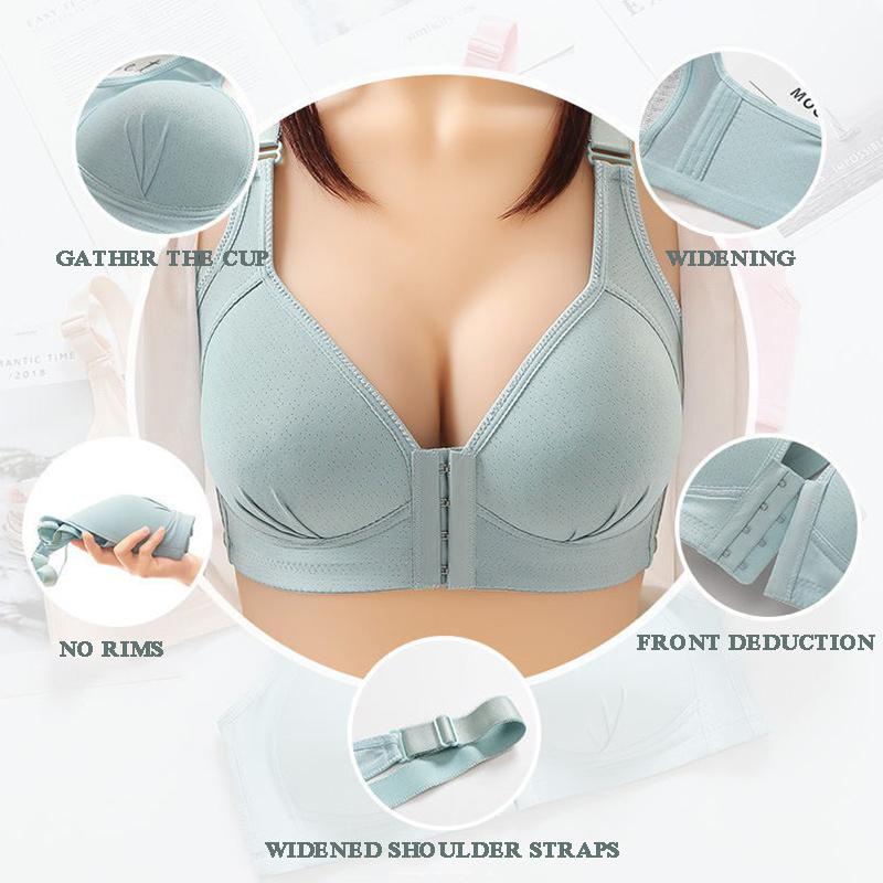 Women's Large Size No Steel Ring Thin Section Simple and Comfortable Fat Bra Gathered Anti-sagging Underwear